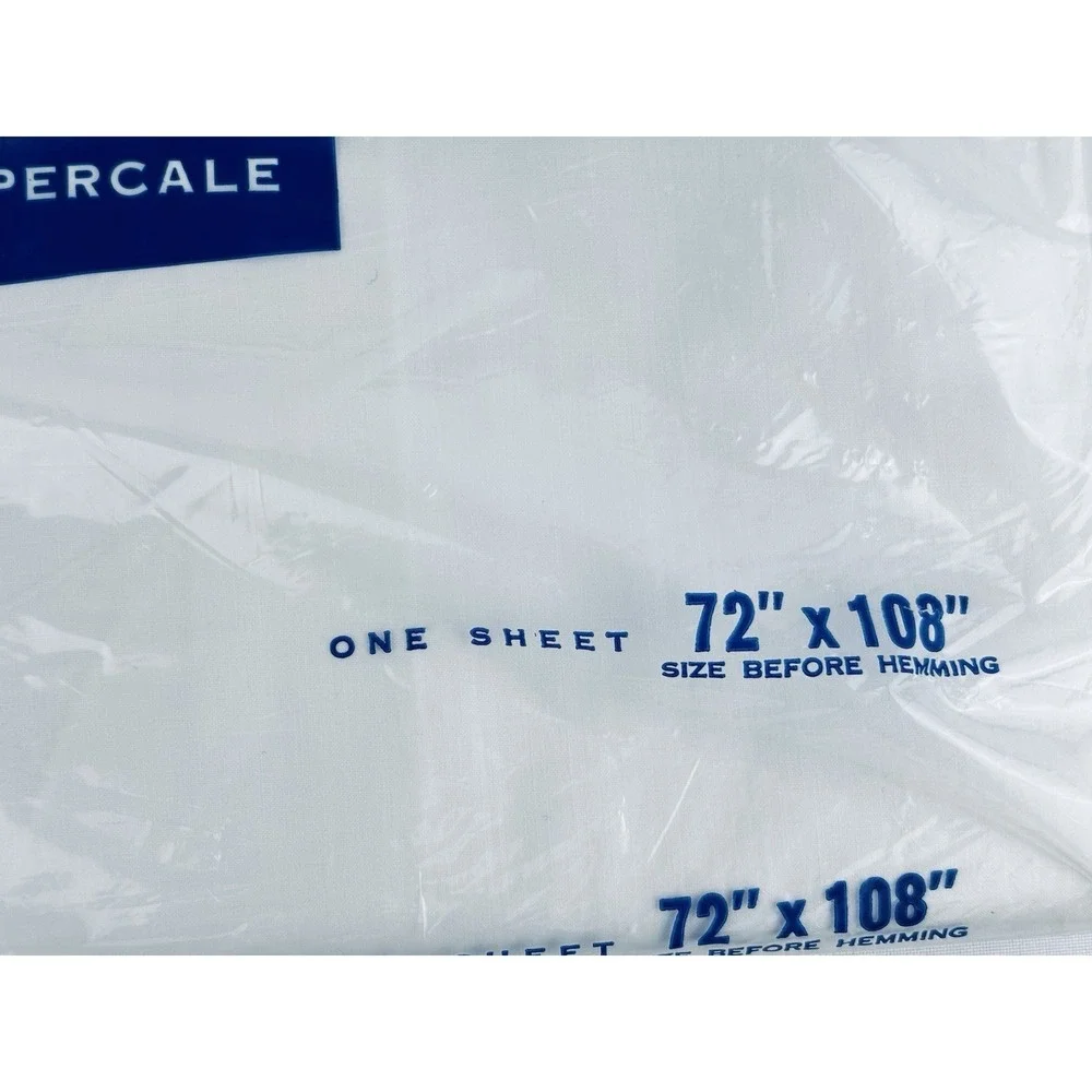 First Lady‎ Fine Combed Percale Twin Bed Flat Sheet 72 x108 White Vintage